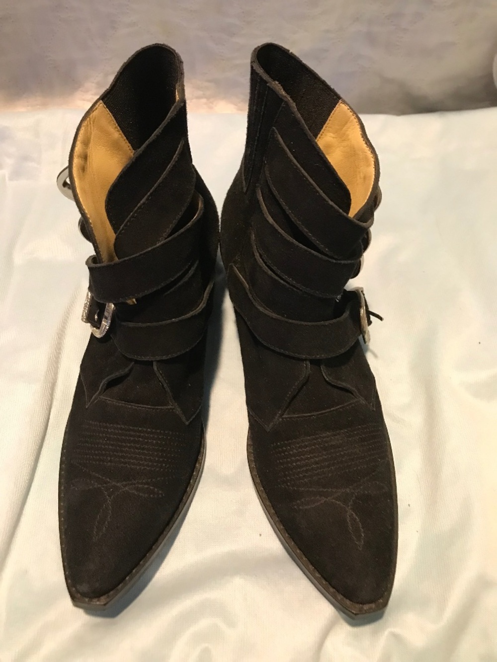 Toga Pulla black suede buckle boots NEW pointed toe